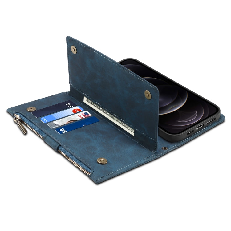 Retro Frosted Horizontal Flip Leather Case with Holder & Card Slot & Wallet & Zipper Pocket & Lanyard For iPhone 11 Pro