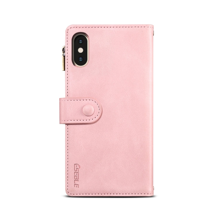 For iPhone X / XS Retro Frosted Horizontal Flip Leather Case with Holder & Card Slot & Wallet & Zipper Pocket & Lanyard