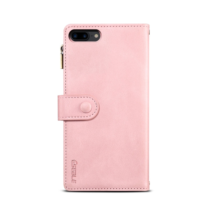 Retro Frosted Horizontal Flip Leather Case with Holder & Card Slot & Wallet & Zipper Pocket & Lanyard For iPhone 8 Plus & 7 Plus
