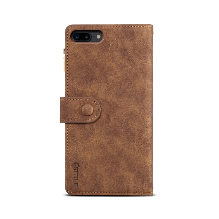Retro Frosted Horizontal Flip Leather Case with Holder & Card Slot & Wallet & Zipper Pocket & Lanyard For iPhone 6 Plus & 6s Plus