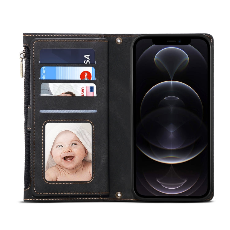 Retro Frosted Horizontal Flip Leather Case with Holder & Card Slot & Wallet & Zipper Pocket & Lanyard For iPhone 11