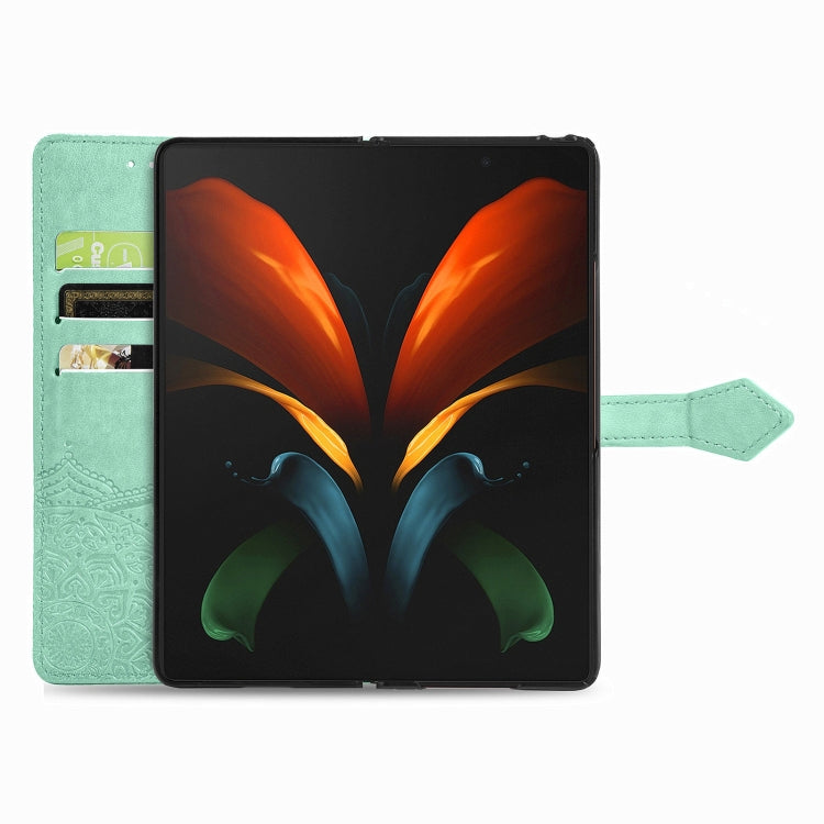 For Samsung Galaxy Z Fold3 5G Embossed Mandala Pattern PC + TPU Horizontal Flip Leather Case with Holder & Card Slots