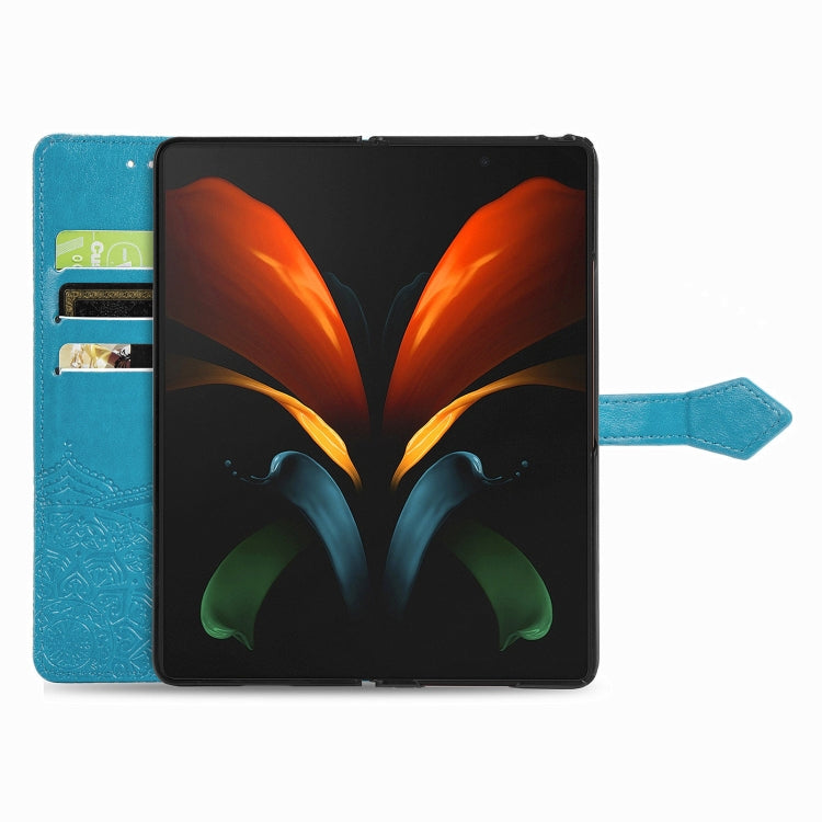 For Samsung Galaxy Z Fold3 5G Embossed Mandala Pattern PC + TPU Horizontal Flip Leather Case with Holder & Card Slots