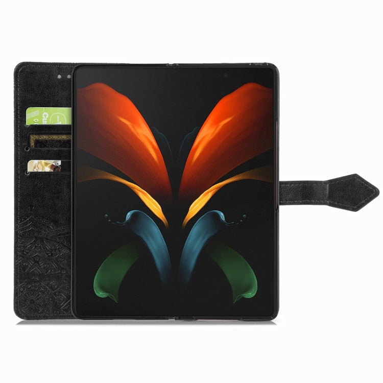 For Samsung Galaxy Z Fold3 5G Embossed Mandala Pattern PC + TPU Horizontal Flip Leather Case with Holder & Card Slots