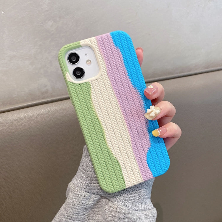 For iPhone 13 Herringbone Texture Silicone Protective Case