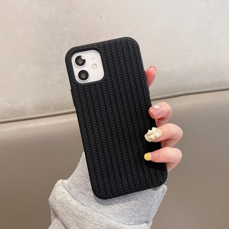 For iPhone 13 Pro Max Herringbone Texture Silicone Protective Case