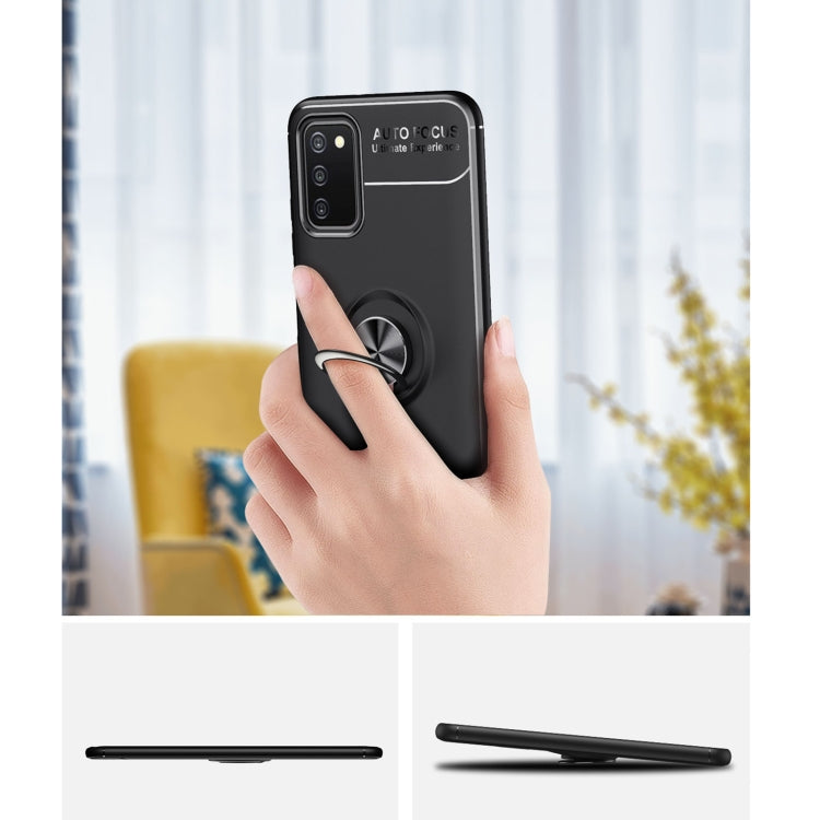 For Samsung Galaxy A03s 164mm Metal Ring Holder 360 Degree Rotating TPU Case