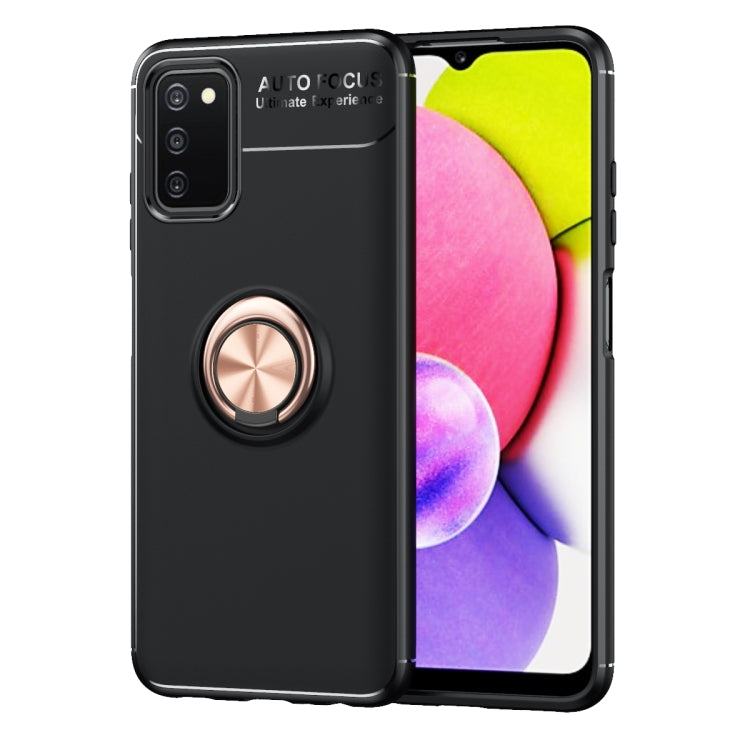 For Samsung Galaxy A03s 164mm Metal Ring Holder 360 Degree Rotating TPU Case