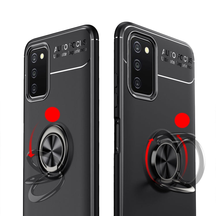 For Samsung Galaxy A03s 164mm Metal Ring Holder 360 Degree Rotating TPU Case