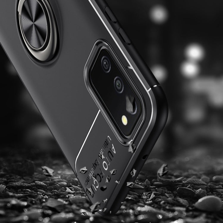 For Samsung Galaxy A03s 164mm Metal Ring Holder 360 Degree Rotating TPU Case