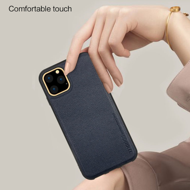 For iPhone 11 Pro Max TJ KINGS Retro Series Shockproof PC + TPU + Top-grain Case