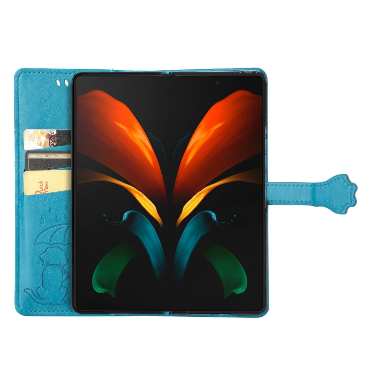 For Samsung Galaxy Z Fold3 5G Lovely Cat and Dog Embossing Pattern Horizontal Flip Leather Case , with Holder & Card Slots & Wallet