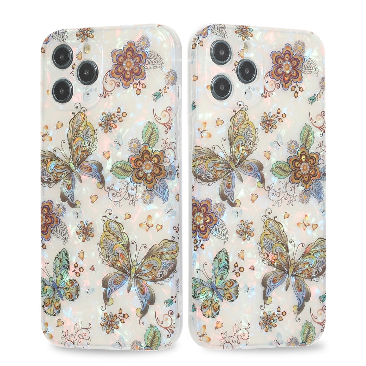 For iPhone 13 Butterfly Shell Colorful Series Pattern IMD TPU Shockproof Case