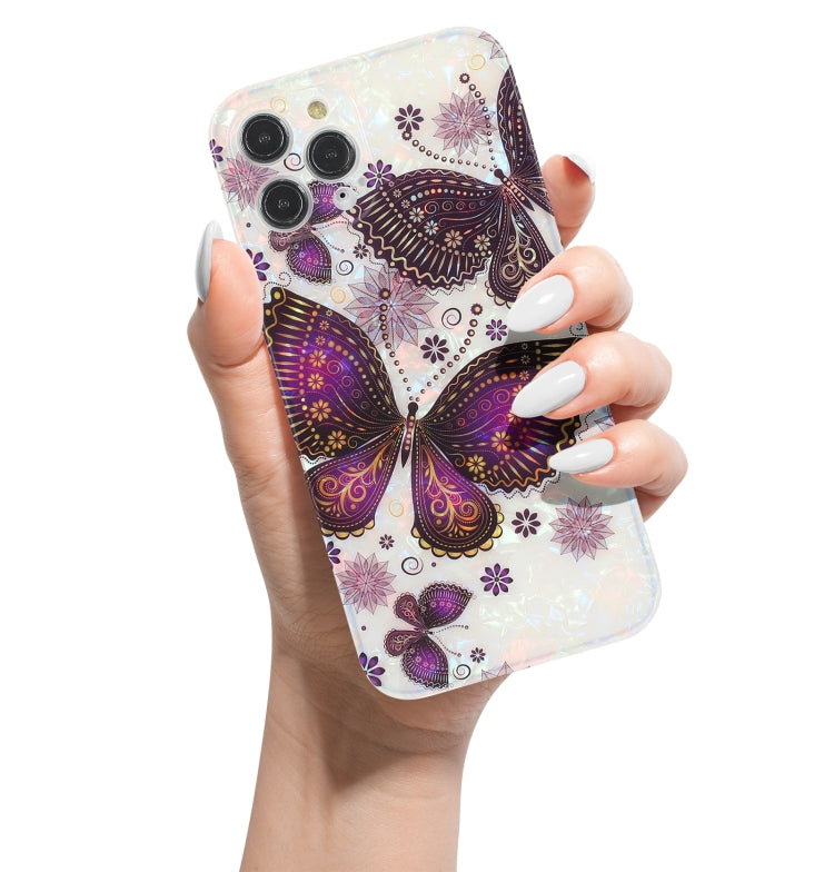 For iPhone 13 Butterfly Shell Colorful Series Pattern IMD TPU Shockproof Case