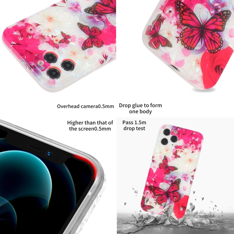 For iPhone 13 Butterfly Shell Colorful Series Pattern IMD TPU Shockproof Case