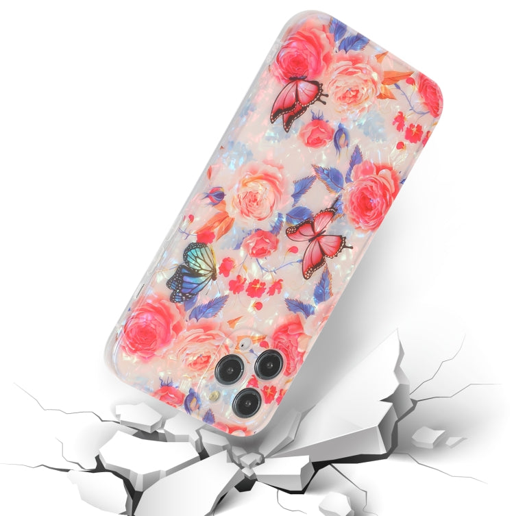 For iPhone 13 Butterfly Shell Colorful Series Pattern IMD TPU Shockproof Case