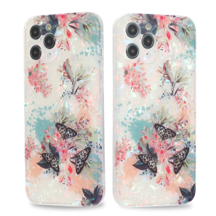 For iPhone 13 Butterfly Shell Colorful Series Pattern IMD TPU Shockproof Case