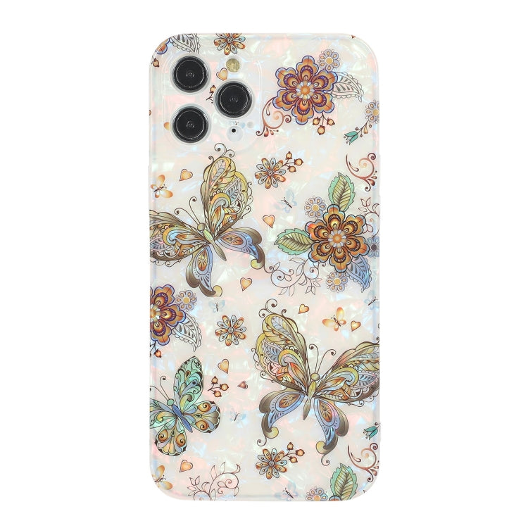 For iPhone 13 Pro Butterfly Shell Colorful Series Pattern IMD TPU Shockproof Case