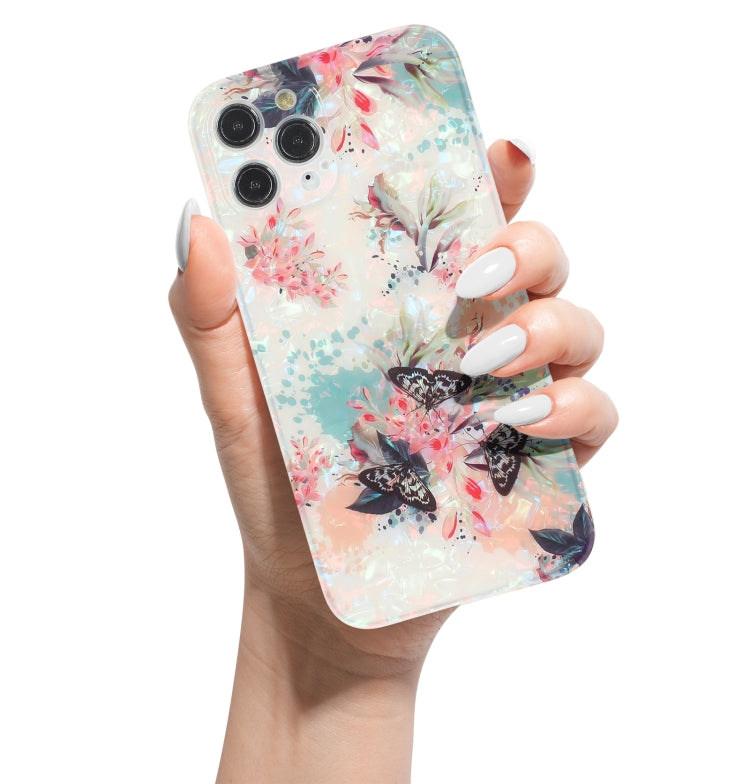 For iPhone 13 Pro Max Butterfly Shell Colorful Series Pattern IMD TPU Shockproof Case