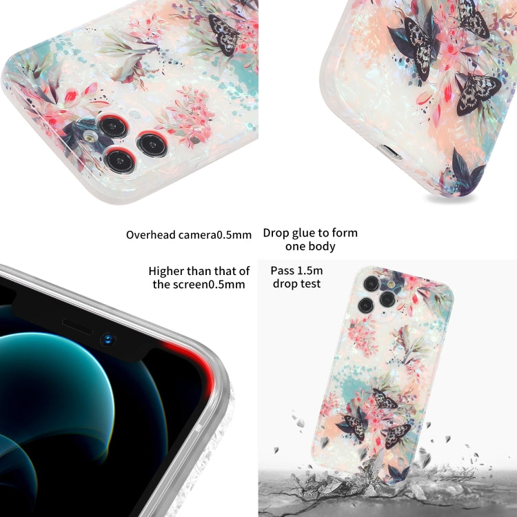 For iPhone 13 Pro Max Butterfly Shell Colorful Series Pattern IMD TPU Shockproof Case