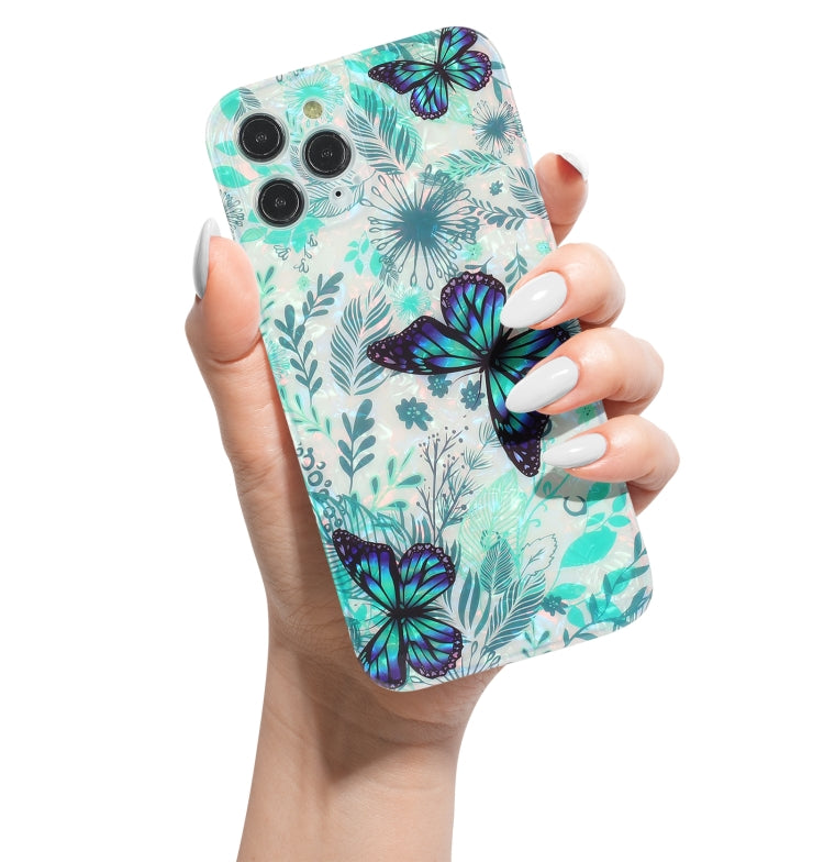 For iPhone 13 Pro Max Butterfly Shell Colorful Series Pattern IMD TPU Shockproof Case