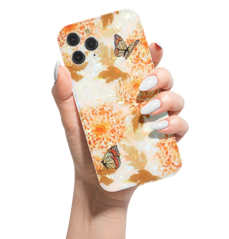 For iPhone 12 Butterfly Shell Colorful Series Pattern IMD TPU Shockproof Case
