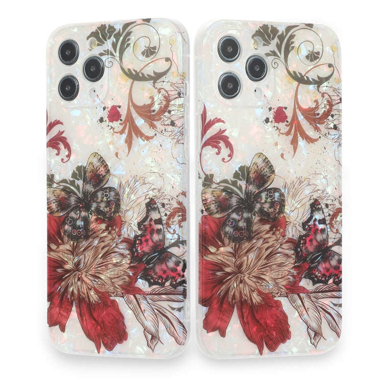 For iPhone 12 Butterfly Shell Colorful Series Pattern IMD TPU Shockproof Case
