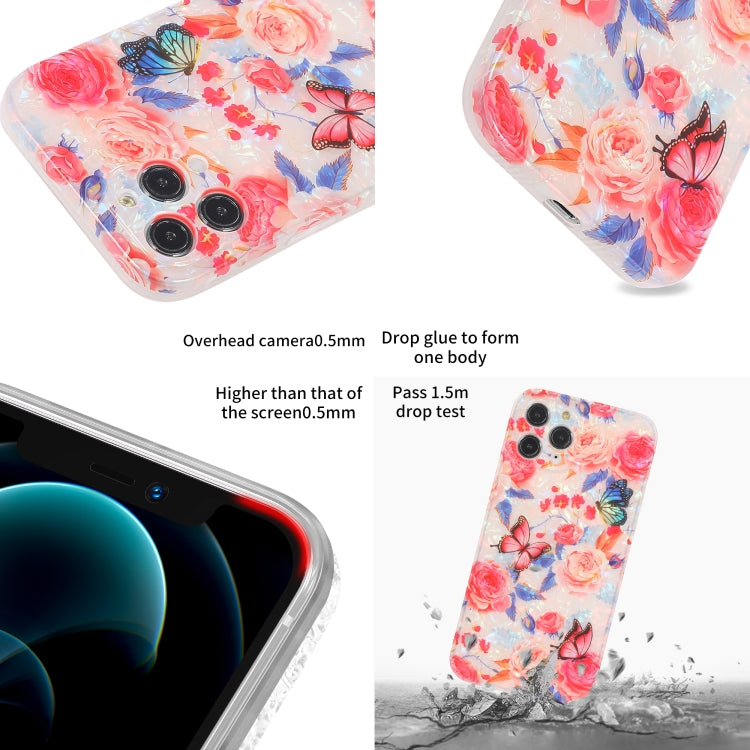 For iPhone 12 Butterfly Shell Colorful Series Pattern IMD TPU Shockproof Case