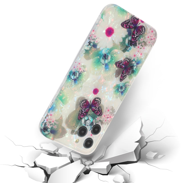 For iPhone 12 Butterfly Shell Colorful Series Pattern IMD TPU Shockproof Case