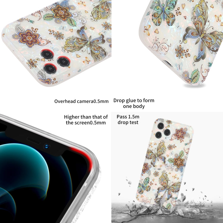 For iPhone 12 Pro Butterfly Shell Colorful Series Pattern IMD TPU Shockproof Case