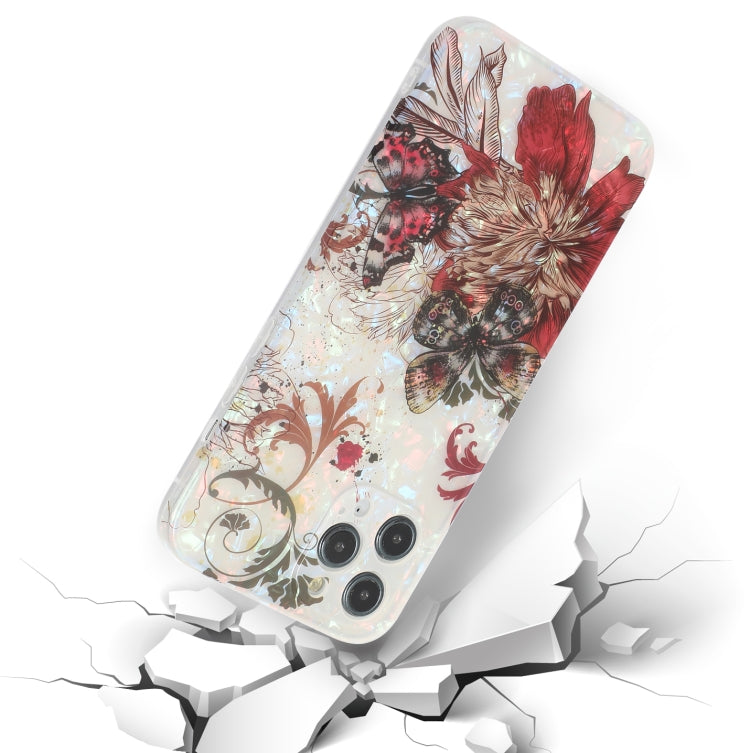 For iPhone 12 Pro Butterfly Shell Colorful Series Pattern IMD TPU Shockproof Case