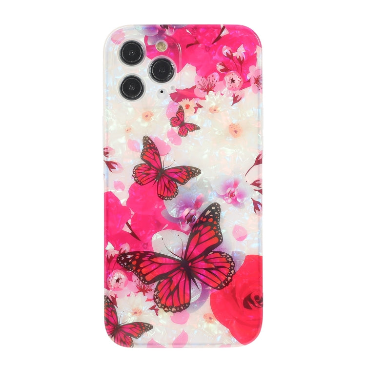 For iPhone 12 Pro Butterfly Shell Colorful Series Pattern IMD TPU Shockproof Case