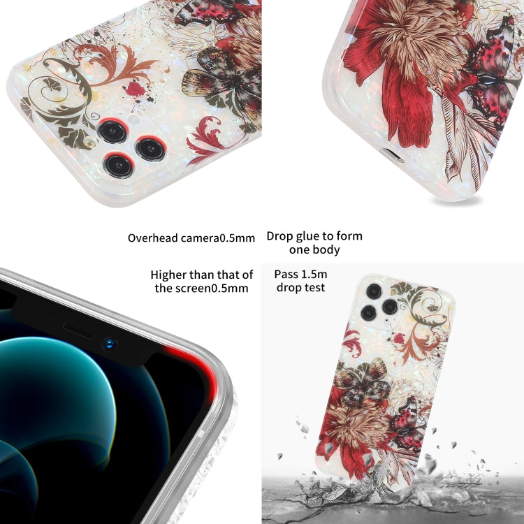 For iPhone 12 Pro Max Butterfly Shell Colorful Series Pattern IMD TPU Shockproof Case