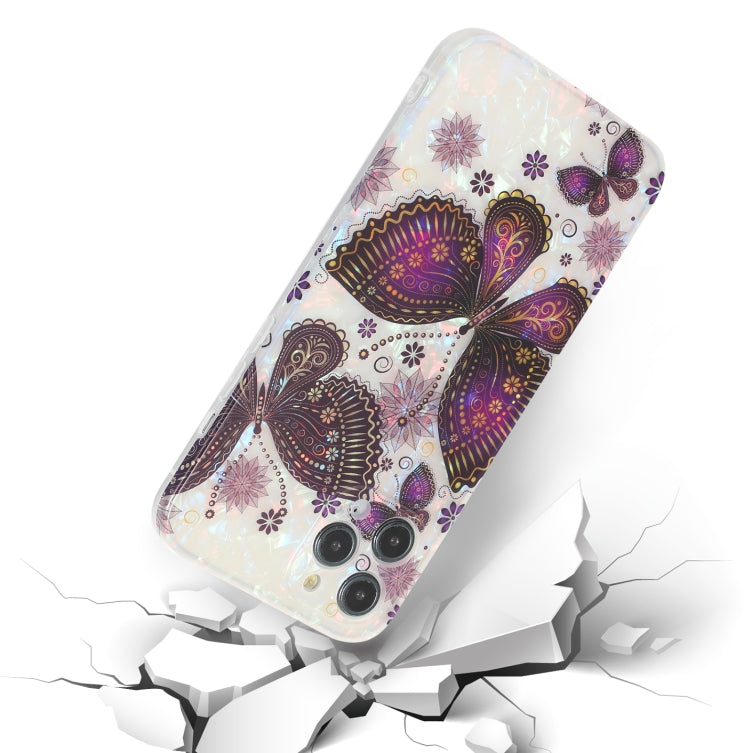 For iPhone 11 Butterfly Shell Colorful Series Pattern IMD TPU Shockproof Case