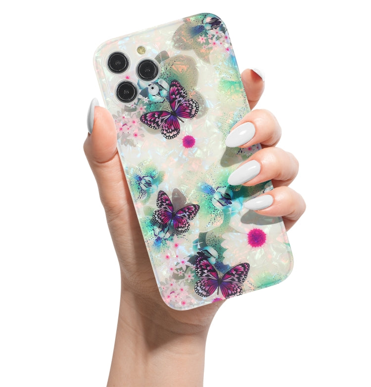 For iPhone 11 Pro Max Butterfly Shell Colorful Series Pattern IMD TPU Shockproof Case