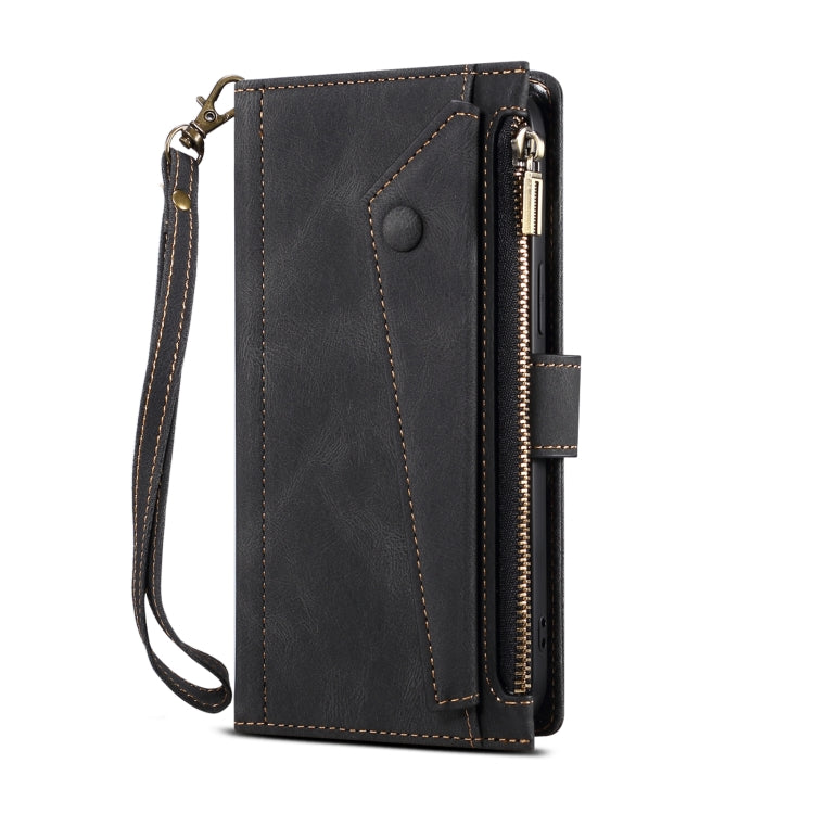 For Samsung Galaxy S21 5G Retro Frosted Horizontal Flip Leather Case with Holder & Card Slot & Wallet & Zipper Pocket & Lanyard