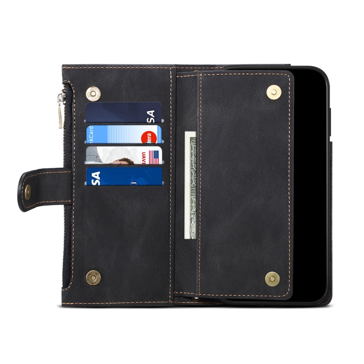 For Samsung Galaxy S21 5G Retro Frosted Horizontal Flip Leather Case with Holder & Card Slot & Wallet & Zipper Pocket & Lanyard
