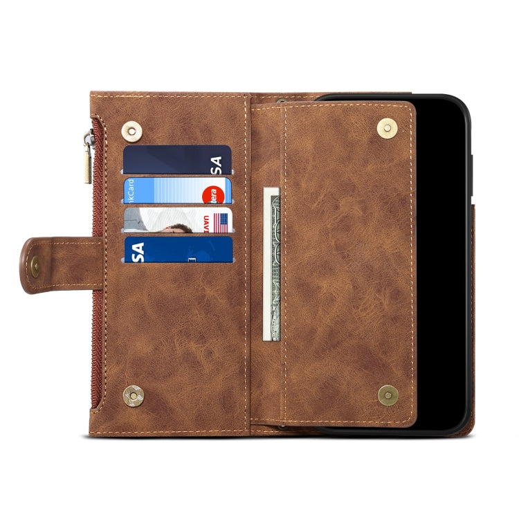 For Samsung Galaxy S21 5G Retro Frosted Horizontal Flip Leather Case with Holder & Card Slot & Wallet & Zipper Pocket & Lanyard