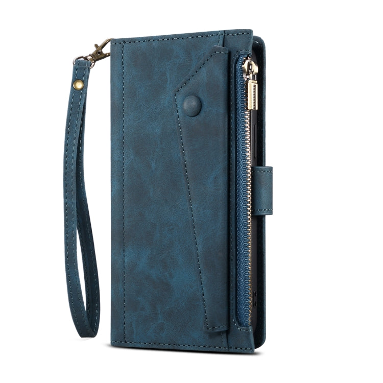 For Samsung Galaxy S21 5G Retro Frosted Horizontal Flip Leather Case with Holder & Card Slot & Wallet & Zipper Pocket & Lanyard