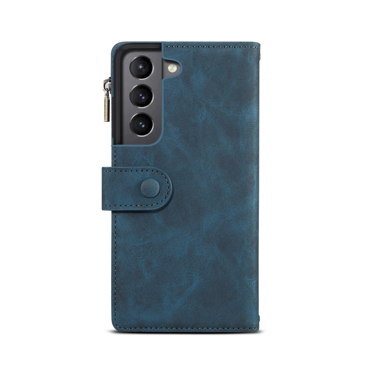 For Samsung Galaxy S21 5G Retro Frosted Horizontal Flip Leather Case with Holder & Card Slot & Wallet & Zipper Pocket & Lanyard