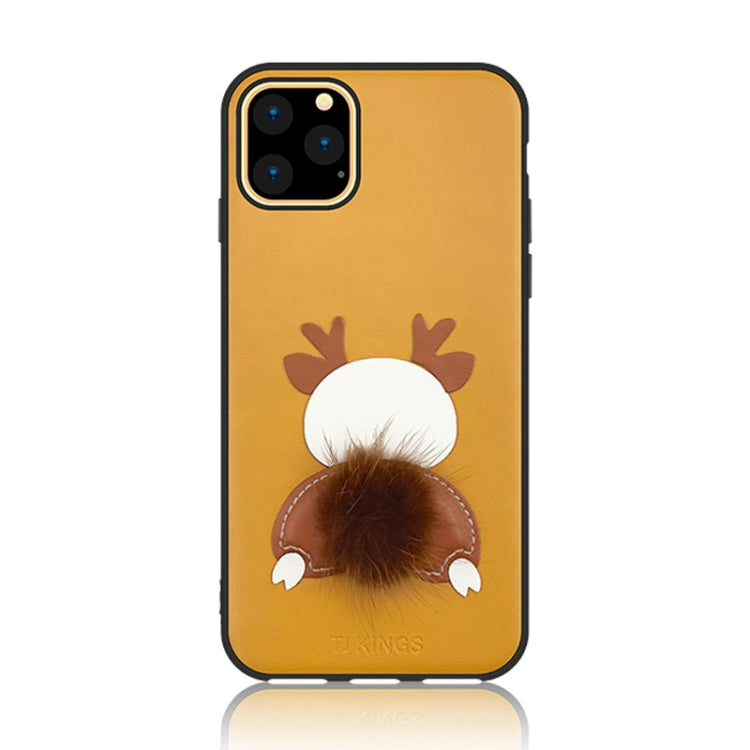 For iPhone 11 Pro TJ KINGS Cartoon Series Shockproof TPU + Stitching Leather Case