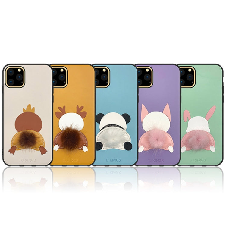 For iPhone 11 Pro Max TJ KINGS Cartoon Series Shockproof TPU + Stitching Leather Case
