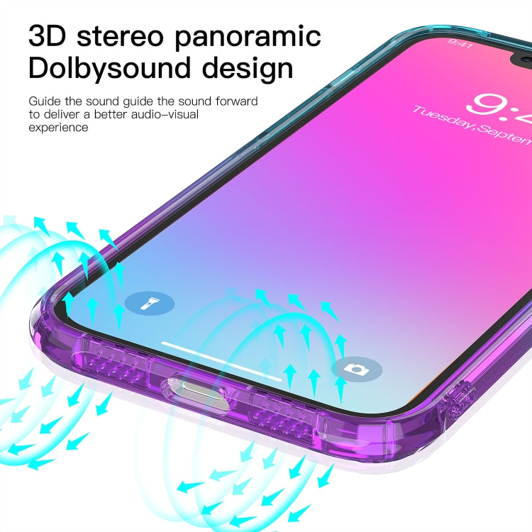 For iPhone 13 Pro Sound Coversion Shockproof Gradient Acrylic Protective Case