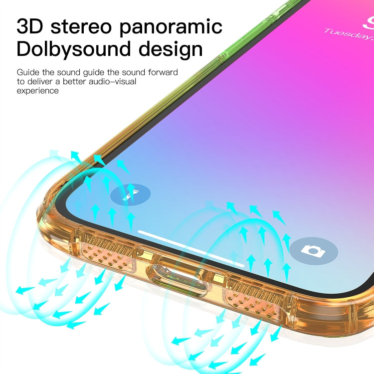 For iPhone 13 Pro Sound Coversion Shockproof Gradient Acrylic Protective Case