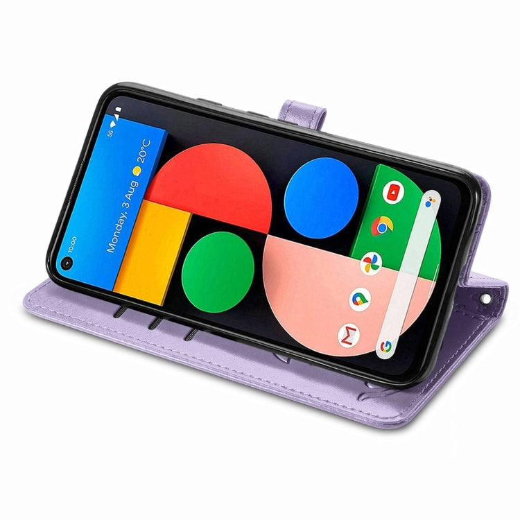 For Google Pixel 5a 5G Lovely Cat and Dog Embossing Pattern Horizontal Flip Leather Case , with Holder & Card Slots & Wallet & Cartoon Clasp & Lanyard