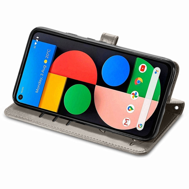 For Google Pixel 5a 5G Lovely Cat and Dog Embossing Pattern Horizontal Flip Leather Case , with Holder & Card Slots & Wallet & Cartoon Clasp & Lanyard