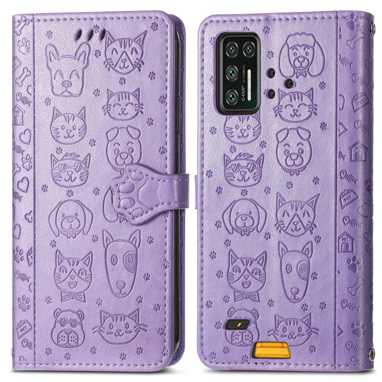 For UMIDIGI Bison GT Lovely Cat and Dog Embossing Pattern Horizontal Flip Leather Case , with Holder & Card Slots & Wallet & Cartoon Clasp & Lanyard