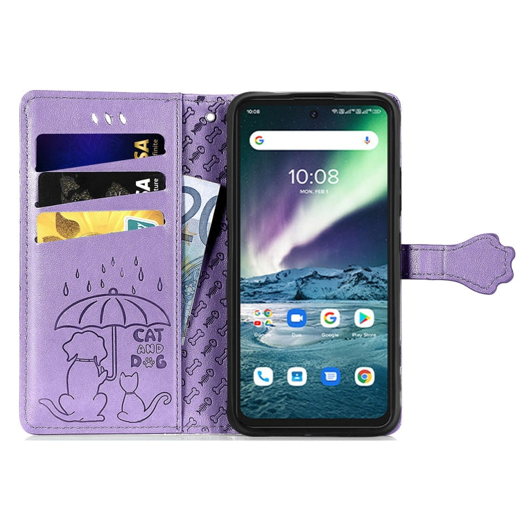 For UMIDIGI Bison GT Lovely Cat and Dog Embossing Pattern Horizontal Flip Leather Case , with Holder & Card Slots & Wallet & Cartoon Clasp & Lanyard