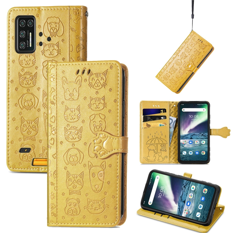 For UMIDIGI Bison GT Lovely Cat and Dog Embossing Pattern Horizontal Flip Leather Case , with Holder & Card Slots & Wallet & Cartoon Clasp & Lanyard