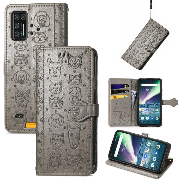 For UMIDIGI Bison GT Lovely Cat and Dog Embossing Pattern Horizontal Flip Leather Case , with Holder & Card Slots & Wallet & Cartoon Clasp & Lanyard
